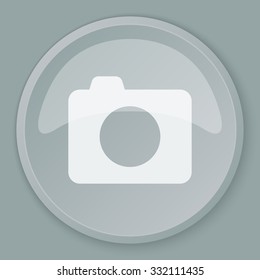 White Camera icon on grey web button
