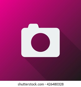 White Camera icon on pink background