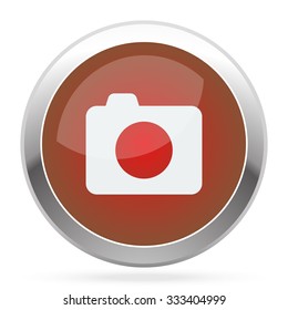 White Camera icon on red web app button