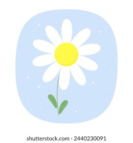 White camomile icon. Cute flower plant. 