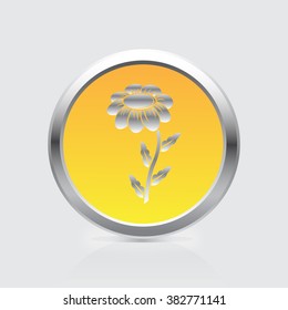 White Camomile vector icon