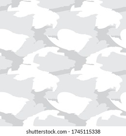 White Camouflage abstract seamless pattern background suitable for fashion textiles, graphics