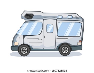 White camper van,motorhome isolate white background 