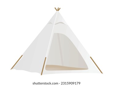 White camping tent. vector illustration