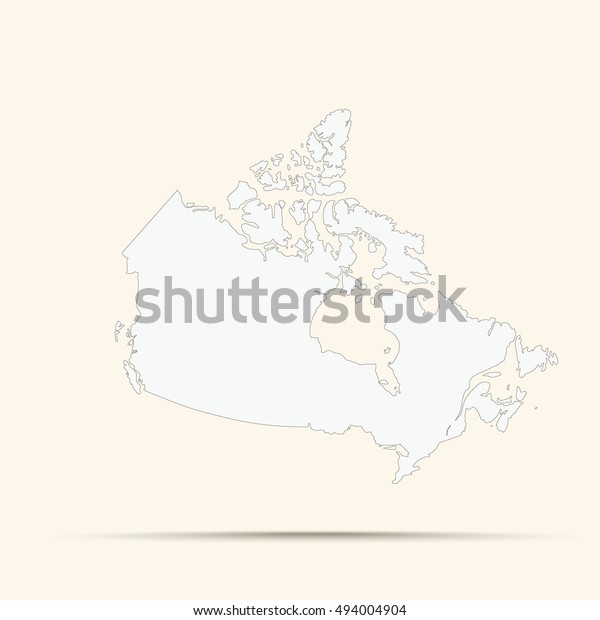 White Canada Map Illustration Stock Vector (royalty Free) 494004904 