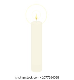 White candle.  Transparent background in vector file.