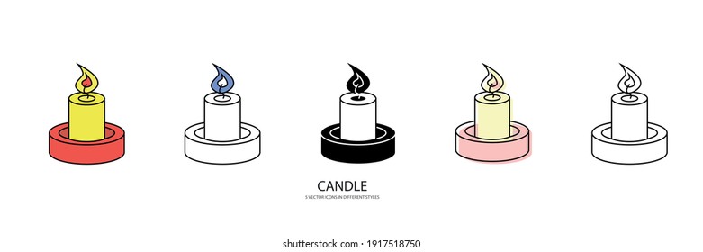 icono de tipo vectorial de velas blancas