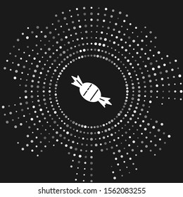 White Candy icon isolated on grey background. Abstract circle random dots. Vector Illustration