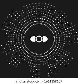 White Candy icon isolated on grey background. Abstract circle random dots. Vector Illustration