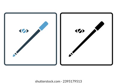white cane icon. icon related to disability and disability symbol . solid icon style. Simple vector design editable