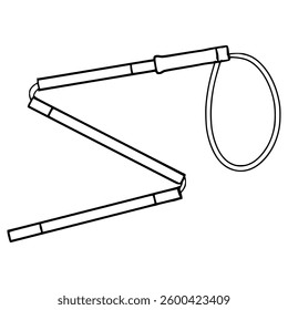white cane illustration hand drawn outline vector