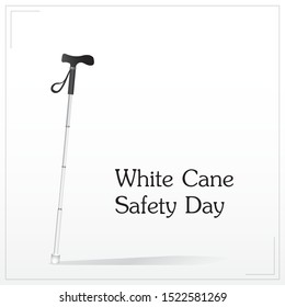 White cane and international day october day concept banner: help take care of the blind.Vector illustration