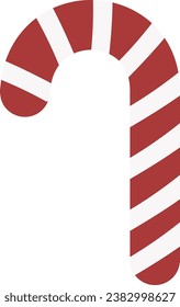 White cane with red stripes isolated on green background.