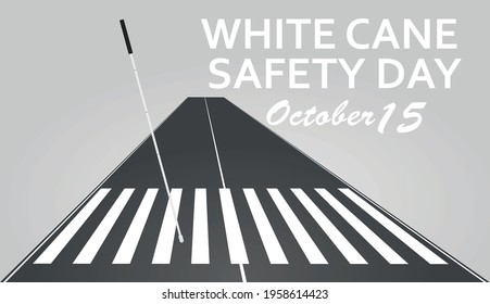 White Cane Safety Day Card. Vector