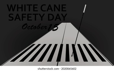 White Cane Safety Day Card. Vector