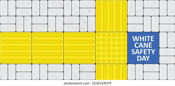 Dia da segurança da bengala branca, comemoração em 15 de outubro. Para os cegos, a bengala branca é uma ferramenta importante para as pessoas cegas ou com deficiência visual como auxílio para uma navegação segura e confiável.