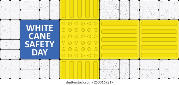 Día de la seguridad de la caña blanca, celebración el 15 de octubre. Para las personas ciegas, el bastón blanco es una herramienta importante para las personas ciegas o con visión parcial como ayuda para una navegación segura y fiable. 