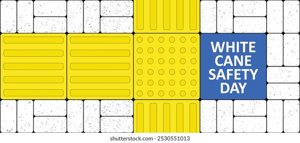 Día de la seguridad de la caña blanca, celebración el 15 de octubre. Para las personas ciegas, el bastón blanco es una herramienta importante para las personas ciegas o con visión parcial como ayuda para una navegación segura y fiable. 