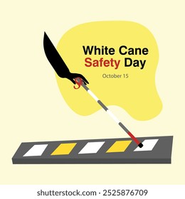 White Cane Safety Day. White Cane Safety creative concept. October 15.	