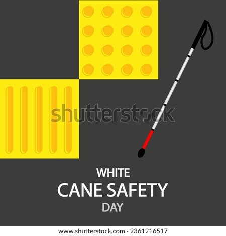 White cane safety day guiding block for pedestrian, vector art illustration.