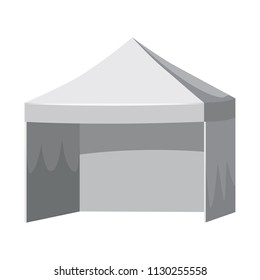 White canopy or tent, vector illustration. Promotional Outdoor Canoby Event Trade Show Pop-Up Tent Mobile Marquee. Mockup for your design.
