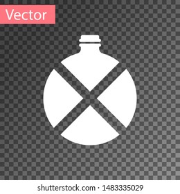 White Canteen water bottle icon isolated on transparent background. Tourist flask icon. Jar of water use in the campaign.  Vector Illustration