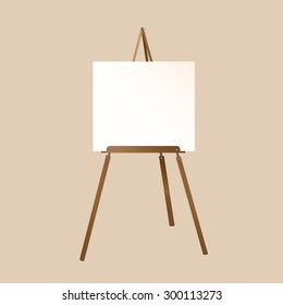 A white canvas on an easel