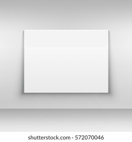 white canvas on wall mockup design template