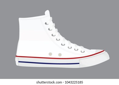 White canvas shoes. vector illustration 