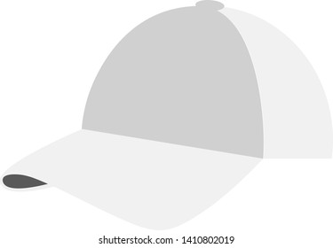 White cap flat illustration on white