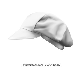 A white cap with a visor on a white background. Vector illustration.