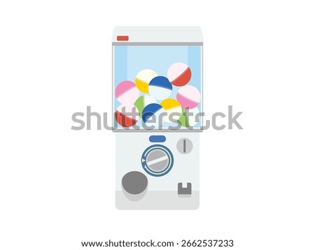 White Capsule Toy Machine Illustration – Gashapon Vending Machine