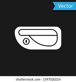 White Car door handle icon isolated on black background.  Vector Illustration