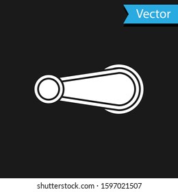 White Car door handle icon isolated on black background.  Vector Illustration