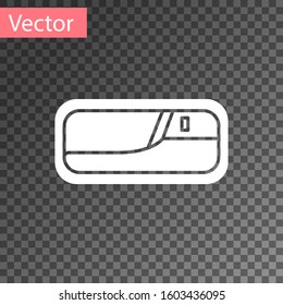 White Car door handle icon isolated on transparent background.  Vector Illustration