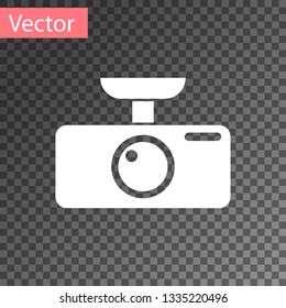 White Car DVR icon isolated on transparent background. Car digital video recorder icon. Vector Illustration