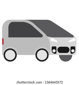 White car flat illustration