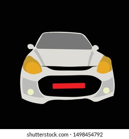 White car front vector art.