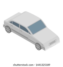 White car icon. Isometric of white car vector icon for web design isolated on white background