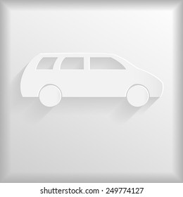 White car icon, vector illustration