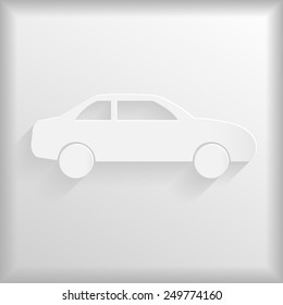White car icon, vector illustration