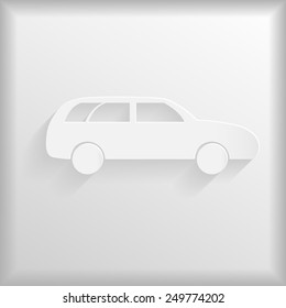 White car icon, vector illustration