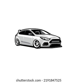 white car illustration vector isolated