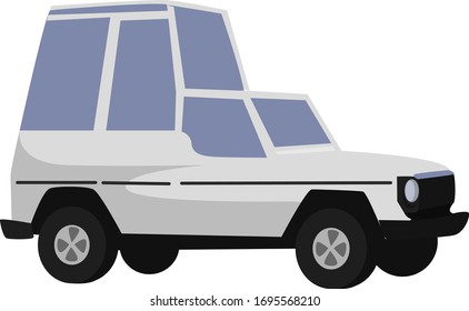 White car, illustration, vector on white background