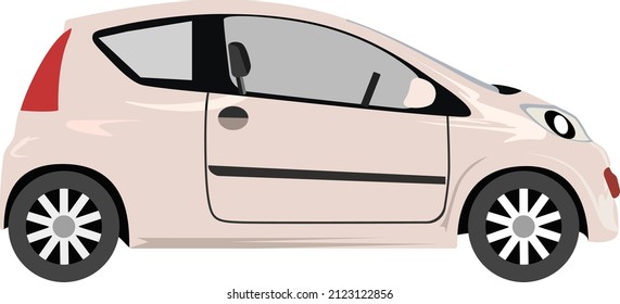 Auto blanco, ilustración, vector sobre fondo blanco.