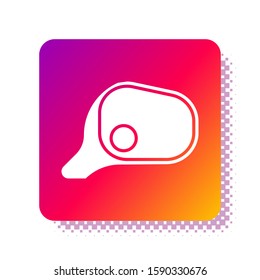 White Car mirror icon isolated on white background. Square color button. Vector Illustration