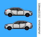 White car in pixel art