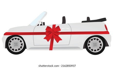 White car present. vector illustration