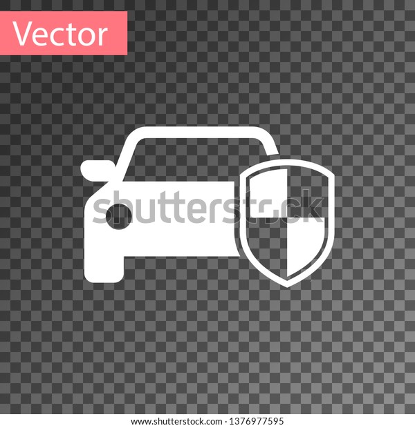 White Car\
protection or insurance icon isolated on transparent background.\
Protect car guard shield. Safety badge vehicle icon. Security auto\
label. Vector\
Illustration