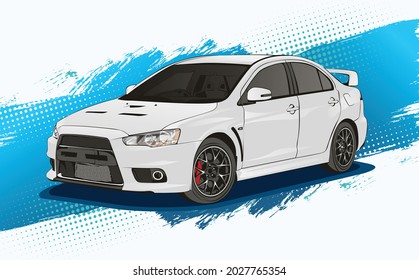 vector de diseño de arte de sedan para coches blancos